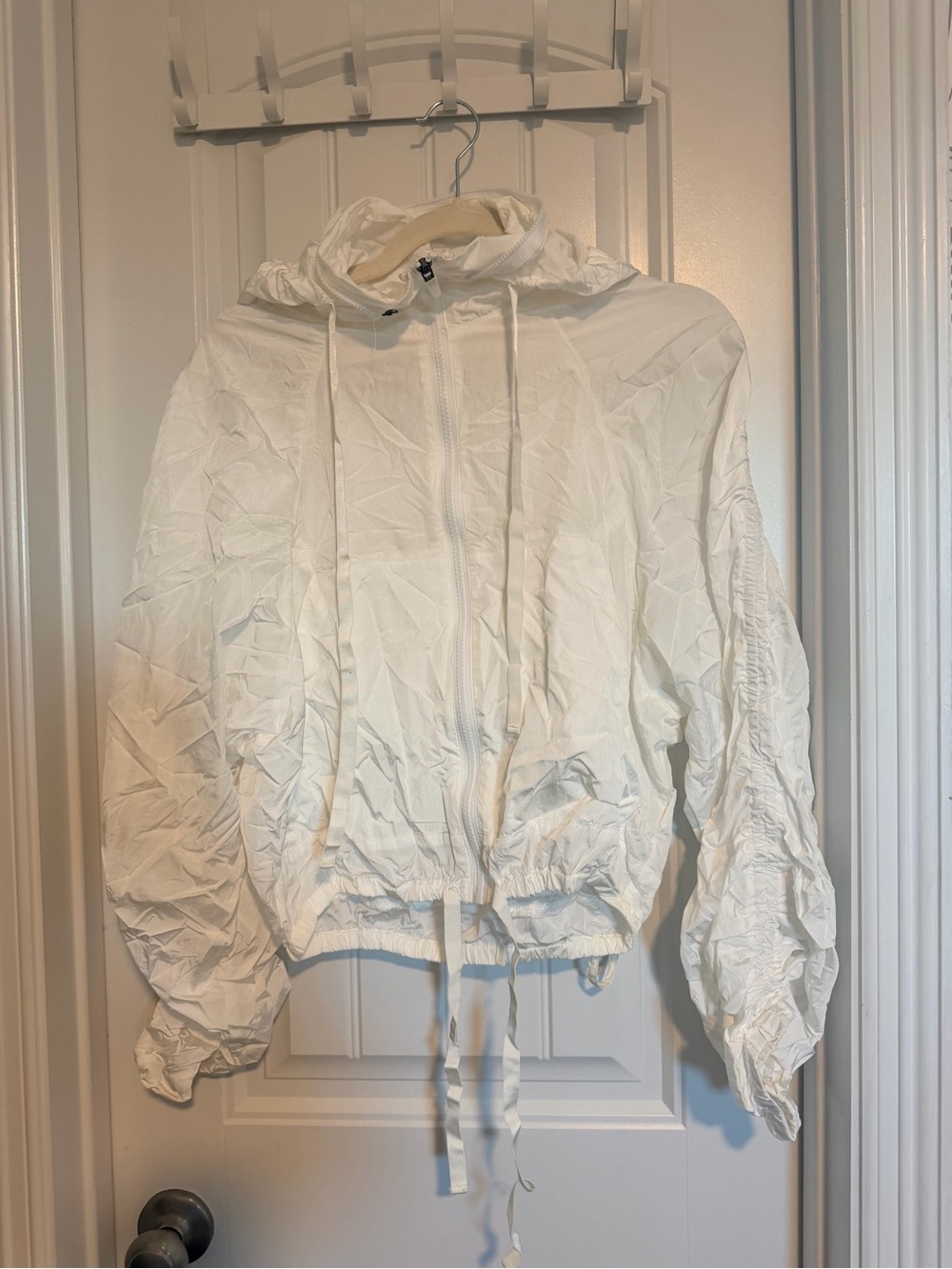 Free people Ruched Out packable jacket white size small
